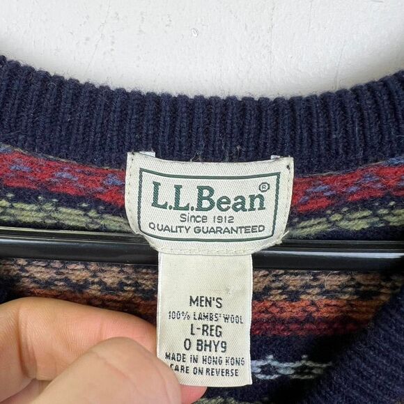 L.L.Bean Vintage 90s Men's Wool Sweater Vest Size L - Picture 5 of 6